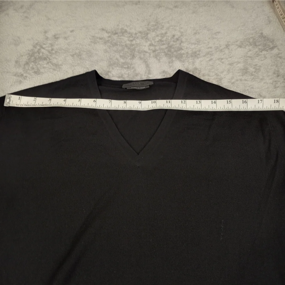 PRADA Women's navy wool long sleeve V-neck classic sweater IT48 small - Picture 5 of 16